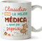 MUGFFINS Tazas Personalizadas para MÉDICA mujer - En Español - Mejor que yo Sepia - 11 oz / 330 ml - Regalo Personalizable original y divertido