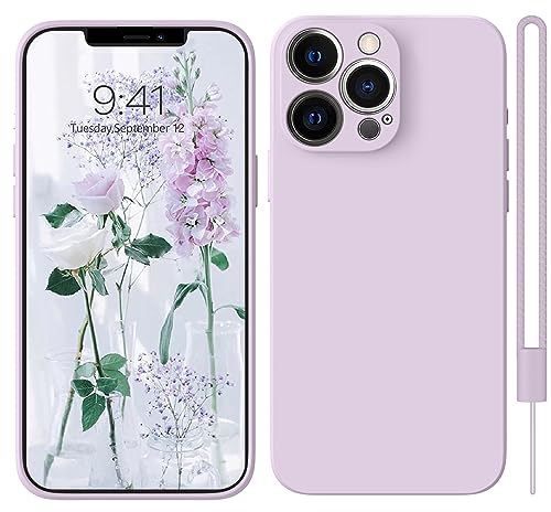 HGH für iPhone 15 Pro Hülle Silikon mit 1 Lanyard, Handyhülle für iPhone 15 Pro Case Ultra Dünne Rundumschutz mit Weichem Microfiber-Innenfutter Stoßfeste Schutzhülle für iPhone 15 Pro 6.1 Lila