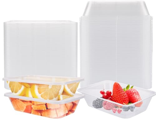 YOUNTHYE 50 Pièces Boîtes de Préparation de Repas Récipients de Congélation de 1000 ML Récipients de Conservation des Aliments de 1 L avec Couvercles Boîtes de Préparation de Repas Récipients de Cong