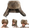 OSMARI Unisex Russische Wintermütze, Herren Winter Fliegermütze Russische Uschanka Hut mit Ohrenschützer Kappe Windbreaker,Braun XL