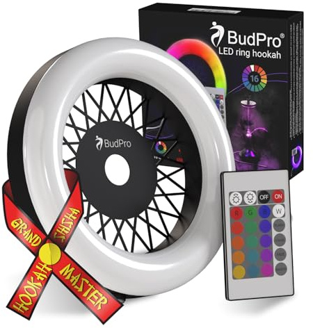 BudPro Hookah Led Ring Light Lamp Panel Round Accessory with Remote Control