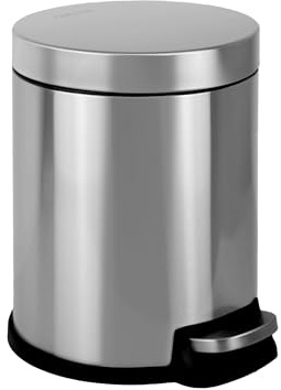 TARUNMO Restmülleimer Deckel Aus Edelstahl,Mülleimer Soft-Close,5L Trash Bin Tretmülleimer Mit,Toilet Trash Bin 5L Herausnehmbarer Innenbehälter (Original, 5L)