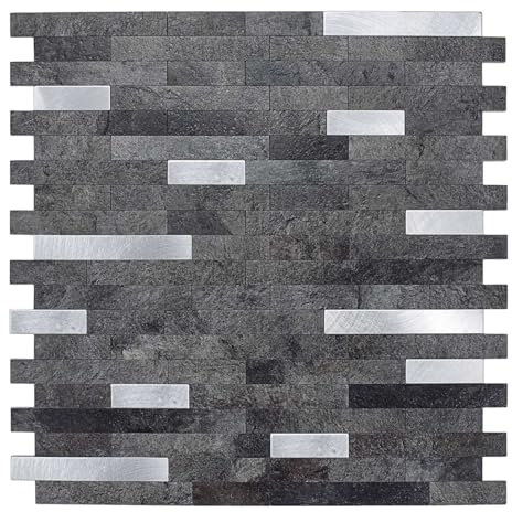 IZODEKOR Selbstklebende Mosaikfliesen - 297 x 292 x 4 mm (1 Stück) – Vinyl Klebefliesen für Küche, Bad, Wohnzimmer und Schlafzimmer, 3D-Wandfliesen, Keramikfliesen, Wandpaneele | Space Dance