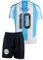 Mefstone Argentinien Kinder Trikot No 10 für Kinder, 2024 Football Trainings Kinder Trikot, Fußball-Trainingstrikots für Jungen, Komm mit Shorts (12-13Jahre,Blau,MES,176)