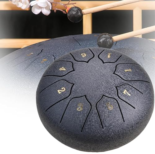Regentrommel Für Den Garten, Stahlzungentrommel-Regenglocke, 6-Zoll-8-Noten-Handtrommel, Geeignet Für Musikunterricht, Yoga, Schaffung Eines Zen-Zustands, Spirituelle Heilung, Begleitkonzerte Usw