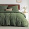 BEDSURE Bettwäsche 200x220 3teilig Bettbezug - Weich Baumwollähnlich Bettwäsche-Set 200 x 220 cm und 2 Kissenbezüge 80x80 cm, ÖKO-TEX Vorgewaschene Deckenbezug Bedding, Olivgrün mit Reißverschluss