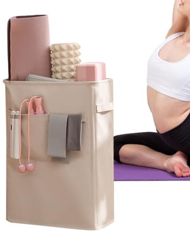 Jubepk Yoga Mat Storage Basket | Waterproof Yoga Mat Holder | Space Saving Yoga Mat Rack | Stretch Band Basket | This Organizer Helps Maintain an Orderly and Efficient Workout Area.