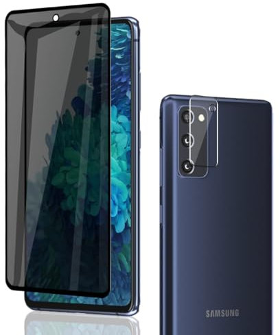 Phlleyaa Anti-Spionage-Hartglas für Galaxy S20 FE, 1 Stück Anti-Spionagefolie + Rückseitenschutz, 9H Härte, kratzfest, blasenfrei