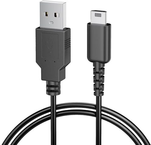 Zoye Charger Cable for Nintendo DS Lite, 1 Pack NDSL Charger, 1.2 M USB Charger Cable, for Nintendo DS Lite, Charging Cable Lead Wire Cord, for Nintendo DS Lite/NDS (Dark)