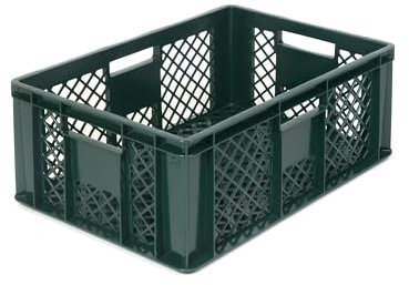 DIE BOX FABRIK Eurobox 60x40 cm in verschiedenen Höhen & Farben | Bäckerkiste, Gemüsekiste & Obstkiste stapelbar | Offene Brötchenkiste | Transportbehälter, Lagerbox