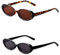 2 Stück Vintage Oval Sonnenbrille, Schwarze Sonnenbrille Damen Modische Schmale Sunglasses für Damen Reisen Geschenke