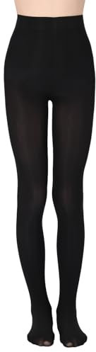 OVISSA Collant da Balletto per Bambina Tinta Unita 40 DEN Morbidi Elastici e Resistenti Nero 104-122 cm