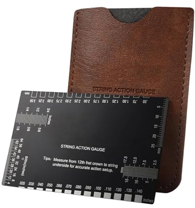 Guitar Action Gauge Quick Ruler Precision Measuring Tool | with Metric & Imperial Scales String Action Ruler for Nut Neck Repair Music Tremolo Fret Crowning