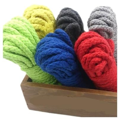 Corde de chanvre tressée, Corde en coton tissée de 8 mm, 20 m, for la création d'accessoires et sacs faits main(Light Grey)