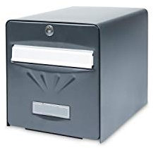 BURG-WÄCHTER Boîte aux Lettres Agréée La Poste, 2 Portes, 516 ANT BALnéaire, Anthracite, en Acier Galvanisé, Avec Porte à Ouverture Totale et Stop-Courrier (Porte bloquée à 120°)