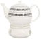Buchensee Porzellan Kanne 1,5 Liter mit Stövchen. Elegantes Teeset/Kaffeeset aus Fine Bone China mit stilvollem Rautendekor