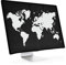 kwmobile Computer Monitor Cover Compatible with 24-26 monitor - Travel Outline White/Black