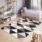 TAPISO Pimky Teppich Kurzflor Wohnzimmer Schlafzimmer Rosa Weiß Schwarz Grau Modern Geometrisch Dreieck Design ÖKOTEX 200 x 300 cm