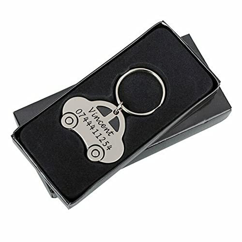 Paul Clover Personalised Engraved Chrome Motor Car/Vehicle Design Keyring/Keychain Enter Your Custom Text