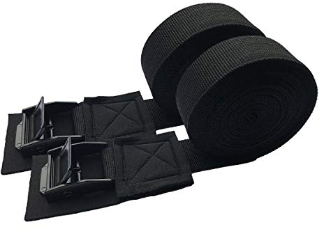 Spanngurt für Kajak - Spanngurte mit Ratsche mit klemmschloss, Vatertagsgeschenk kurz Spanngurt Kajaks,verstellbare Zurrgurte für Fahrrad Sackkarr Lastwagen (Schwarz) 2 STK