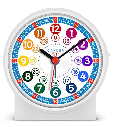 Cander Berlin MNU 1009 S Kinderwecker Wecker Kinder lautlos geräuschlos blau Lernuhr Kinderuhr Licht Snooze Tischuhr Beleuchtung geräuscharm Schlummer
