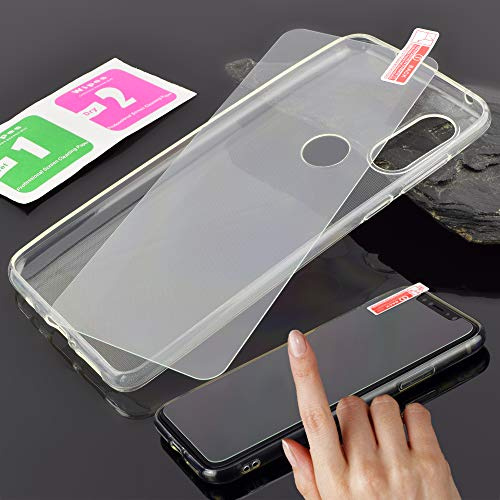 Favory-Shop TPU Silikon Tasche kompatibel mit Motorola One Vision Hülle Case Schutzhülle Handytasche Cover in transparent inkl. Folie Glas