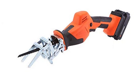 Yard Force 20V Cordless Garden Saw with Multiple Blades, Clamping Jaw, 2.0Ah Lithium-Ion Battery & Charger LS C08