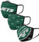 FOCO New York Jets NFL Face Covering 3Pack Face Mask Forever Collectibles - One-Size