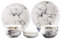 MYYINGBIN Service De Table 14 Pièces Motif Marbre Vaisselle en Céramique Gris Blanc
