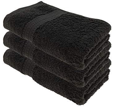Julie Julsen Bio Duschtuch-Set 3 STK. 70x140 Schwarz 100% Baumwolle Frotte 550g/m²