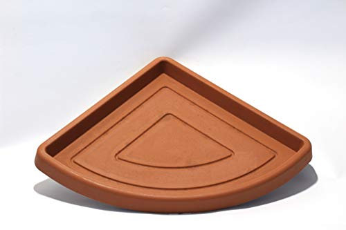 Pollice Verde - Sottovaso Angolare in Resina - Resistente agli Urti e UV - Ecologico e Leggero - Dimensioni interne 42x42 cm - Dimensioni esterne 50x50 cm - Colore Terracotta