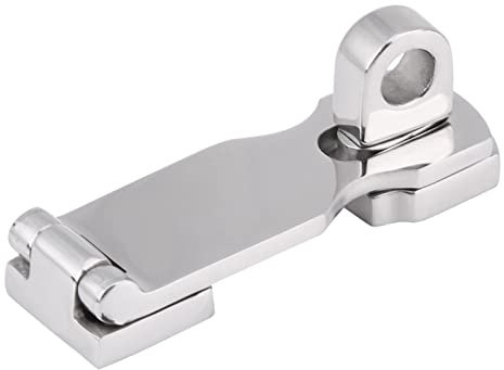 Moraillon de Verrouillage en Acier Inoxydable, Loquet de Sûreté pour Porte de Bateau et Trappe, Attache Renforcée avec Support pour Cadenas, Serrure de Sécurité Tournante 3 x 1 Pouce