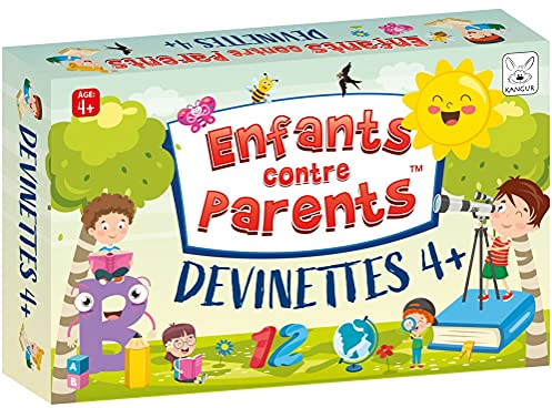 KANGUR Devinettes 4+ Jeu Éducatif de Plateau Quiz pour Enfants et Adultes Jeu de Cartes pour la Famille avec 50 Cartes 100 Devinettes Jeux de Société Enfants Contre Parents