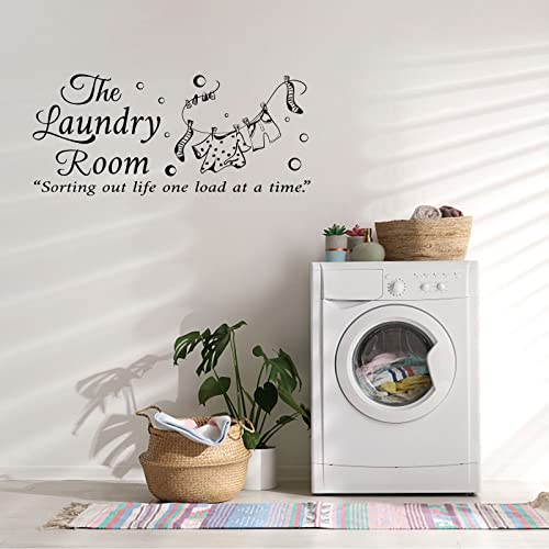 SUPERDANT Wandaufkleber Die Waschküche Zitate Wandsticker DIY Spruch Wandtattoo Dekoion Vinyl Wandsticker Für Wohnzimmer Schlafzimmer Badezimmer Schwarz Klassenzimmer Schule Dekor