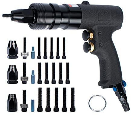 INPANOLS Air Rivet Nut Tool Kit, Pneumatic Rivnut Gun with 1/4'', 5/16'' & 3/8'' Mandrels