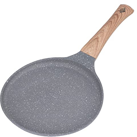 Comal Für Tortillas Grillpfanne Tortillapfanne Pfannkuchenpfanne Crêpe-Pfanne Comales Para Tortillas Pfannkuchenpfanne mit Flachem Boden Induktionspfanne Graue Aluminiumlegierung Kochpfanne Antihaft-B