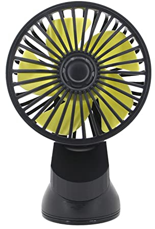 Auto Ventilator Saugnapf, Asudaro Mini USB Ventilator Mehrwinkelrotation Kühlung Fan Klimaanlage Lüfter mit 3 Geschwindigkeiten Handventilator Tischventilator Armaturenbrett Wohnmobil ATV,Schwarz
