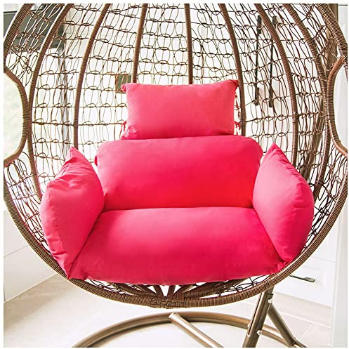 YAOTT Coussin Fauteuil Rotin avec Oreiller, Jardin Coussin de Chaise Suspendue Coussin de Balançoire Coussin de Chaise de Coquill Coussin Fauteuil Suspendu,Rose,68X45CM