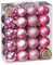 Weihnachtskugeln Kunststoff 4cm - 5cm 44er Set Christbaumkugeln (Rosa Mix)