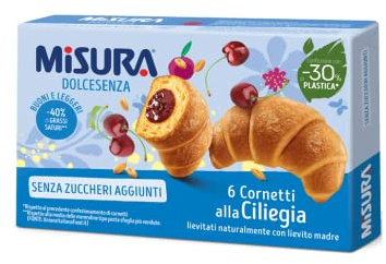 Misura Dolcesenza Cornetti alla Ciliegia Senza Zuccheri Aggiunti Croissant mit Kirschfüllung Ohne Zuckerzusatz 290g