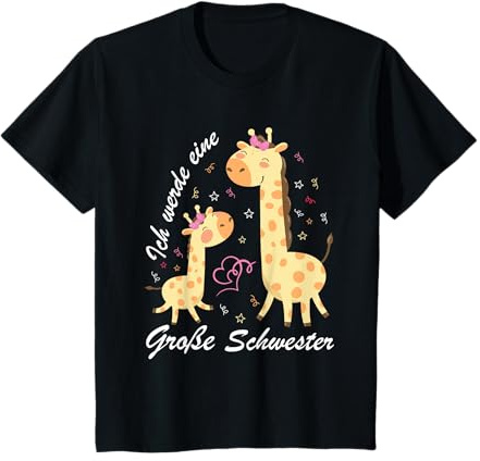 Giraffen Ich Werde Große Schwester 2025 Nachwuchs Verkünden T-Shirt