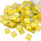 Yatinkim 160pcs Crystal Glass Square Mosaic Tiles for Crafts Bulk Mosaic Projects DIY Pixel Art Kid Play Adult Hobbies Decoration Yellow 1x1 cm