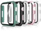 Bigqin 5 Piezas Funda Compatible con Apple Watch 9 8 7 45 mm, Protector Pantalla Vidrio Templado Funda, Cubierta Completa, Antiarañazos, Transparente, Negro, Plateado, Rosa, Verde
