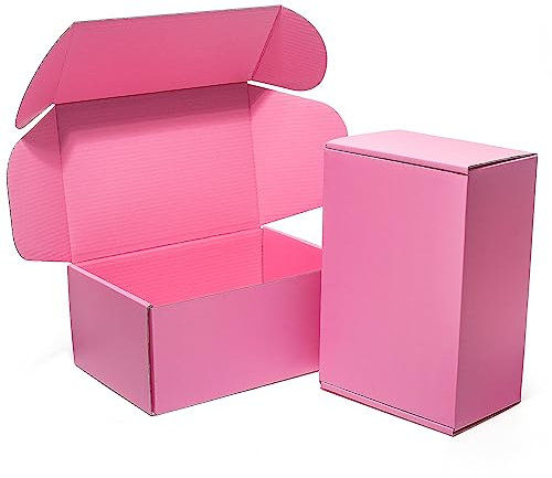 Timirog Versandkartons, 22,9 x 15,2 x 10,2 cm, 25 Stück, rosa Wellpappe, Versandkartons für kleine Unternehmen, niedliche Laschen, Literatur-Versandtaschen, Verpackungszubehör zum Verpacken von