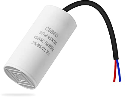 CBB60 450V 30uf 50/60HZ Anlaufkondensator, Motorbetriebskondensator, Motorkondensator, Entstörkondensator, Motorstartkondensator,ANGEEK Mikrofaradkondensator mit Draht