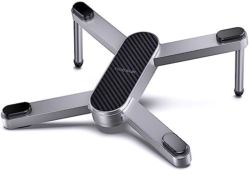 YICOSUN New Concept Laptop Stand - Adjustable Ergonomic Aluminum Riser for MacBook Pro/Air up to 15.6” - Foldable & Portable Computer Stand for Desk, Students, Office, Travel, Gaming - Silver