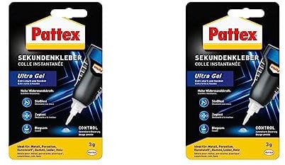 Pattex 1865403 Sekundenkleber Ultra Gel Matic,Gel 3 g, 1 Stück, PSG5C, (Packung mit 2)