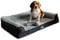 Giesty Orthopädisches Hundebett für Grosse Hunde, Hundecouch mit hohem Rand, Haustierbett, Hundesofa waschbar, Baumwollleinen und Kunstpelz (Grau, L(90 * 68 * 20cm))