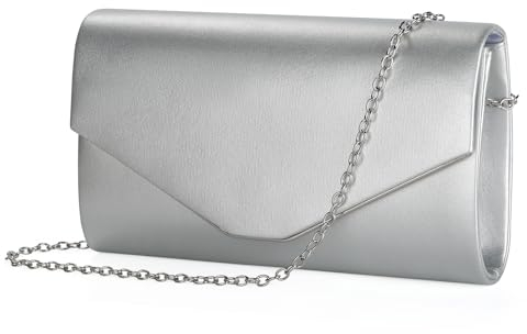 BAIGIO Pochette Donna PU, Borsa da Sera con Catena Staccabile, Elegante Busta per Ballo di Fine Anno, Matrimonio