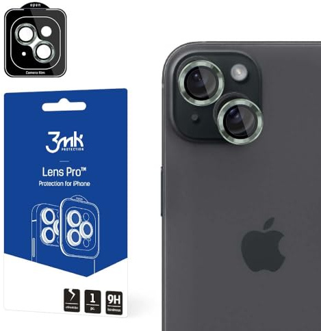 Hartglas Kamera Objektiv für iPhone 15 Plus - 3mk Lens Protection Pro Alpine Green